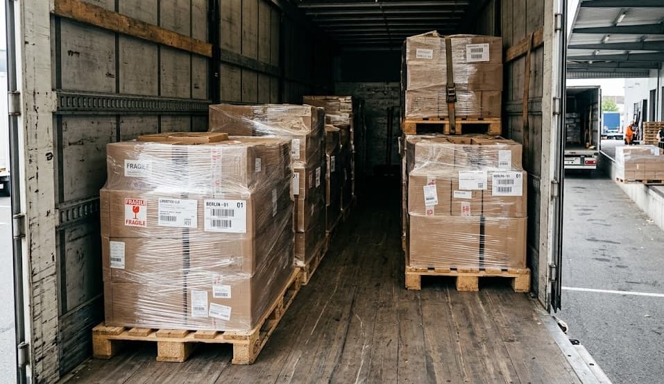 Pallets loaded in a truck trailer ready for delivery to industries across San Diego and Southern California